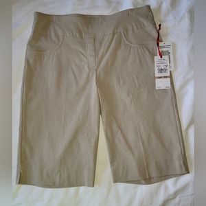 Ruby Rd. Khaki Walking Bermuda Shorts Size 12